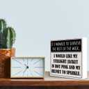 2 x YWAIHO Funny Office Desk Decor Sign, Words & Quotes, Wood, 5x5 inches, If I Survive