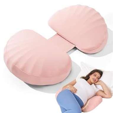Tinkerz Pregnancy Pillow for Sleeping Memory Foam Pillow for Side Sleeper, Maternity Pillow Support for Back, Belly, Hips for Pregnant Women (Pink)
