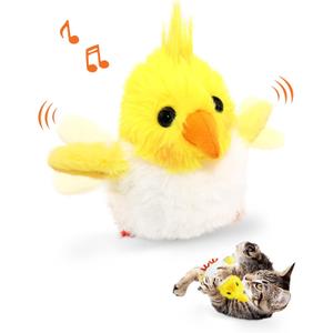 Petbobi Cat Toys Flapping Bird - Lifelike Parrot Interactive Cat Toy with Catnip, Exercise Toy for Bored Indoor Cats, Rechargeable Motion Activated Chirping Kitten Toy for All Breeds Cat