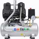BairDplusL 3.2 Gallon Ultra Quiet Air Compressor 110V/60Hz 1.5HP 8.8CFM, MAX 115PSI Steel Tanks Oil-Free 70dB Noise Level Light & Quiet Portable Air Compressor with Wheels for Auto Repair