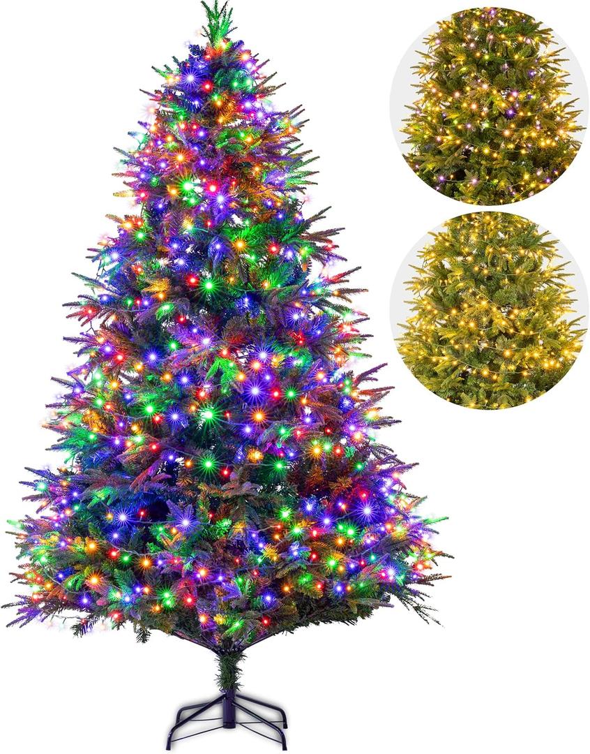 Sunnyglade 4ft Artificial Christmas Tree with 240 LED Lights (Not pre-lit), Xmas Tree Full Tree with 300 Branch Tips & 11 Modes Light, RGB & Warm White Light, Foldable Stand for Home, Party Decor