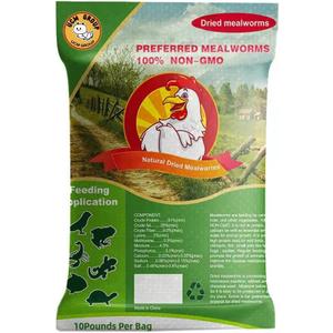 UCM Group 10LB Dried Mealworms for Wild Birds, Chickens, High Protein Organic Chicken Feed, 100% Non-GMO for Chickens, Ducks, Turtles and Reptiles