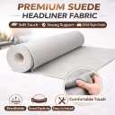 Suede Headliner Fabric 98" L 60" W with 3.5mm Foam Backing Automotive Interior Roof Replacement Material for Car, SUV, Truck, RV Marine Interiors, Door Panels, Headliners DIY (Gray)
