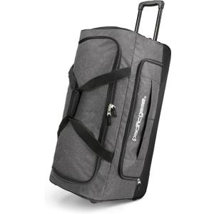 Pacific Gear Rolling Duffel Wheels, 30-inch Luggage, Hockey Bag, Heavy Duty (Grey)