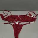 Avidlove Lingerie for Women Sexy Lace Bra and Panty Set Underwire Push Up Lingerie Sets Demi Half Cup (Large, Bwine Red)