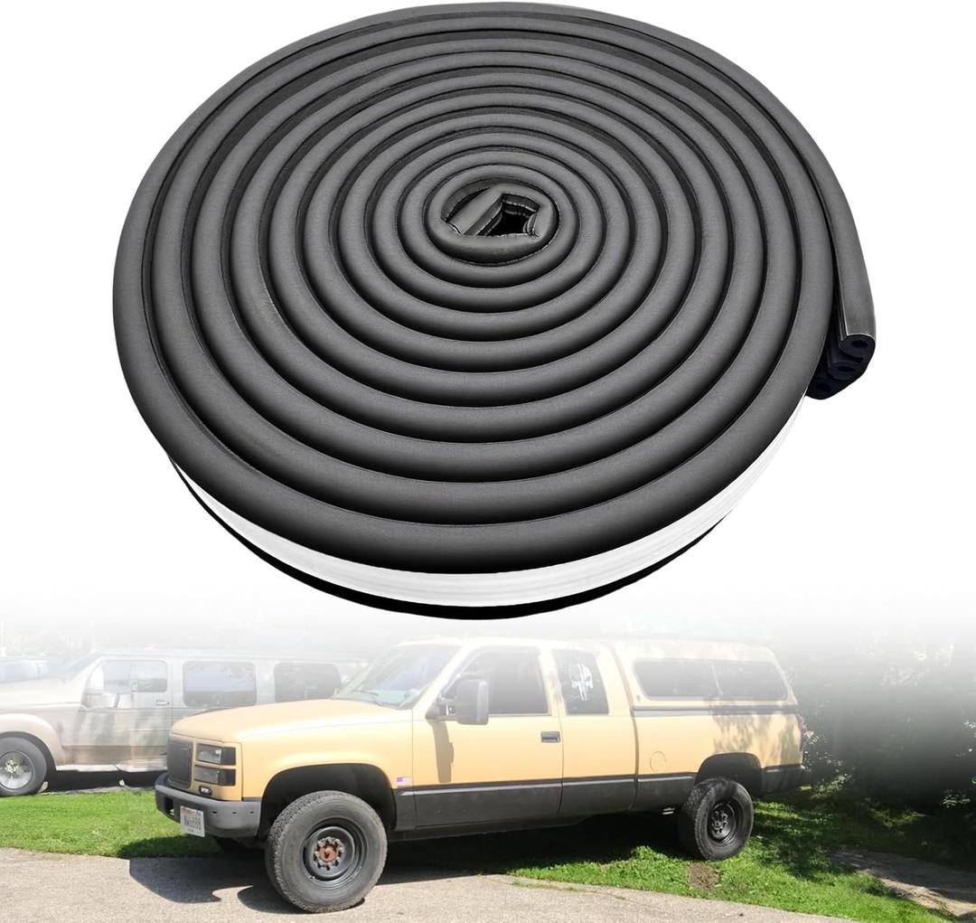 Truck Cap Seal 20FT (2 1/8" Width x 1/2" Height x 20' Length) for Truck Cap Over 200 lbs, EPDM Rubber, Truck Topper Seal with Adhesive, Camper Shell Canopy Seal Five-Year Free Replacement