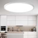 15Inch LED Flush Mount Ceiling Light, Dimmable and 5CCT Selectable, 0.67in Ultra-Slim, 24W/28W/32W Selectable, No Flicker, Ceiling Light Fixture for Kitchen, Bathroom, 15 Inch 1Pack White