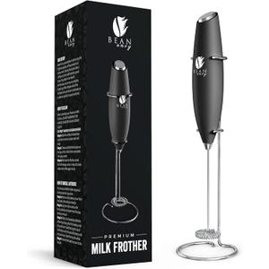 Bean Envy Milk Frother Handheld for Coffee - Electric Hand Blender, Mini Drink Mixer Whisk & Coffee Foamer Wand with Stand for Lattes, Cappuccino, Matcha and Hot Chocolate - Kitchen Gifts - Black