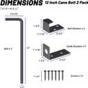 12" Heavy Duty Cane Bolt Gate Drop Rod Extra Thick Hardware Ground Latch for Wood PVC Vinyl Metal Fences Gates, Double Doors, Black Solid Steel-2 Pack