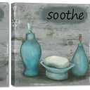 DuoBaorom Bathroom Wall Art Teal Bathtub Relax Signs Washroom Decor 12x12inchx3pcs