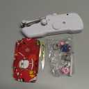 Handheld Sewing Machine,Mini Sewing Machine for Beginners,with 8 New Year's Fabric Pieces and 24 Sewing Accessories,Perfect for 2026 New Year DIY Gifts Decoration and Clothing Repairs