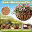 2 x 2 Pcs 14 Inch Round Coco Liners Replacement for Hanging Basket,100% Natural Coconut Fiber for Plants, Pre-Formed Coconut Fiber Plant Basket Liner for Planters, Flowers, Vegetables (2, 14 inch)
