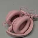 Botesty Sound Wired Headphones with Microphone, Over Ear 3.5mm Plug in Headphones with 4.9ft Tangle-Free Nylon Cord for Tablet, Laptop, MP3/4, School, Airplane Travel (Pink)