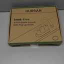 Bathroom Faucets for Sink 3 Hole, Hurran 4 inch Matte Black with Pop-up Drain and 2 Supply Hoses, Stainless Steel Lead-Free 2-Handle Centerset Faucet for Sink Vanity