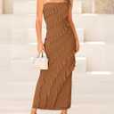 BTFBM Maxi Dresses for Women Solid Bodycon Summer Wedding Guest Dress | Lightweight Mesh,Ruffle,Tube Dresses,Sleeveless,Graduation,Cocktail,Prom,Party,Birthday,Baby Shower,Vacation Outfits (M)