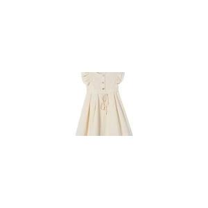 Niyage Girls Flutter Sleeve Dress Toddler Elegant Ruffle Button Down Casual Dresses 110