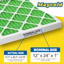 Maycold MERV 13 12x24x1 Air Filter (6-Pack), High-Efficiency Pleated AC & Furnace Filters, Actual Size: 11.70" x 23.70" x 0.75", Individually Wrapped in Plastic