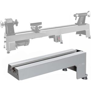 Extension Bed for Woodturning Lathe, Compatible with Harbor Freight Central Machinery 58358 10"X18" Wood lathe in grey color.