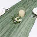 6 x INVGEEXI 1 Pack Sage Green Cheesecloth Table Runner 35" x 120", Boho Rustic Farmhouse 10FT Gauze Table Runner for Wedding Baby Shower Birthday Party Holiday Decor