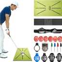 Complete Golf Accessories Set - Golf Grip Trainer, Golf Swing Trainer Arm Band, Golf Hitting Mat and Golf Ball Marker Kit, Golf Training Aid for Improving Swing Technique for Home & Outdoor Practice