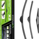 Wiper Blade Replacement for Sportage 2011-2016, Windshield Wiper Blades 24"+18" With Rear Wiper 12" (Set of 3) U/J HOOK, Double Sided Rubber Strips and Longer Life