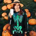 Women Gothic Skeleton Sweatshirt Punk Oversized Skull Graphic Sweater Y2K Halloween Long Sleeve Hoodies Pullover (Black)