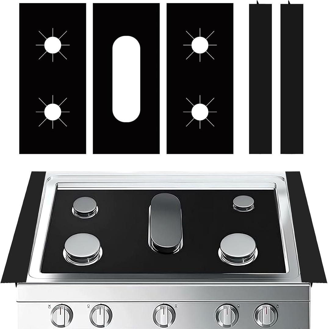 Stove Cover Gas Stove Top Burner Covers (5pack) Protectors for Samsung Gas Range Stove Mat Non-Stick Oven Liners Mat Gas Range Protectors Covers, Reusable Washable Stove Clean Stove Guard parts (stove cover 29.1"*18")