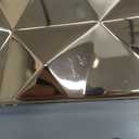 Reberomantic Women Lattice Pattern Metal Handbag Chain Geometric Evening Clutch Purse