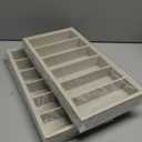 Juexica 4 Pcs Velvet Sunglasses Organizer Tray 6 Grid Sunglass Organizer Velvet Tray Stackable Glasses Display Case for Women Glasses Jewelry Display Watch (Beige)