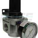 HEAVY DUTY IN-LINE COMPRESSED AIR PRESSURE REGULATOR FOR AIR COMPRESSOR, 7 TO 215 PSI ADJUSTABLE, HIGH FLOW RATE, WALL BRACKET AND GAUGE INCLUDED (3/4" NPT, 140 CFM)