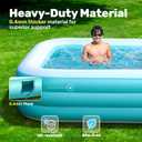 SLOOSH Inflatable Pool for Adults with Seats, 120" x 72" x 22" Full-Sized Blow Up Durable Thickened Above Ground Family Pool, Large Swimming Pools for Backyard Garden Lawn Summer Water Party, Cyan