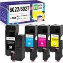 4-Pack Remanufactured 6022 Toner Cartridge Replacement for 106R02759 (Black)/106R02756 (Cyan)/106R02757 (Magenta)/106R02758 (Yellow) for Phaser 6020/6022 & WorkCentre 6025/6027 Printer