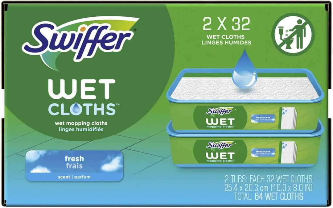 Swiffer Sweeper Wet Mopping Cloths, 64 count