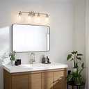 Kichler Winslow 30" Vanity Light in Brushed Nickel, 4-Light Transitional Bathroom Light with Clear Seeded Glass. (30" W x 9.25" H), 45887NI