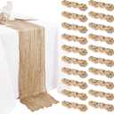 20 Pack Beige Cheesecloth Table Runner 10FT Boho Gauze Fabric Cheese Cloth Table Runners for Wedding ,Party,Baby Shower, Bridal Party, Rustic Farmhouse and Table Decorations