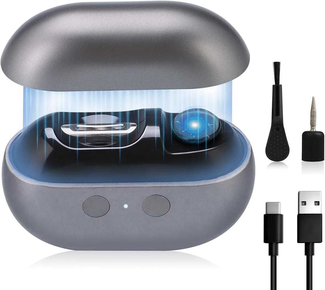 Electric Nail Clipper, 3 in 1 Baby Nail Trimmer with File, Automatic Nail Chip with Storage, LED Light USB Rechargeable, 2 Speed Gears, Safe Toe & Fingernail Clipper Kit for Seniors Adults Kids (Gray)