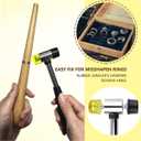 Ring Sizer Measuring Tool Kit Ring Mandrel Sizing Kit Finger Ring Size Measurer Ring Shaper to Fix Bent Rings Resize Repair Jewelers Mandrel and Hammer Ring Size Adjuster (WOOD-12PCS)