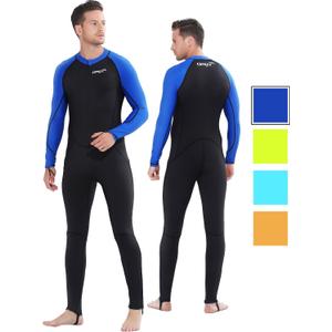 COPOZZ Mens Wetsuit Front Zip Wet Suit for Snorkeling, Surfing, Scuba Gear, Paddleboarding, Water Sports (Black/Navy-Blue,Size: XX-Large for Men)
