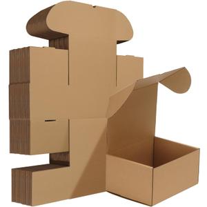 HORLIMER 8x6x4 inches Shipping Boxes Set of 25, Brown Corrugated Cardboard Box Literature Mailer
