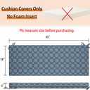 Magpie Fabrics Patio Bench Cushion Cover 45x18x3 Inch, NO Insert! Water&Fade Resistant Outdoor Loveseat Replacement Cover with Zipper (Morgan Medal Blue)