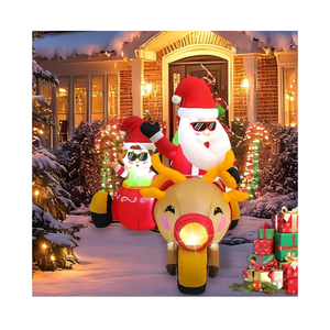 6FT Santa Claus Inflatable Decoration with Built-in LED Lights, Christmas Outdoor Inflatable Decoration for Lawn, Yard, Garden, Patio