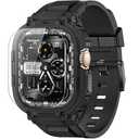 amBand Bands Case Screen Protector Compatible with Apple Watch Ultra 3/2/1 49mm for Men, M1 Sport Series Rugged Cover Strap and 9H Tempered Glass, Military Protective Bumper for iWatch 49 mm Men Black