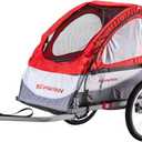 Schwinn Joyrider Echo and Trailblazer Child Bike Trailer, Single and Double Seat Baby Carrier Options, Canopy, 16 or 20-Inch Air-Filled Tires, with Bug Screen & Weather Shield, Bike Attachment