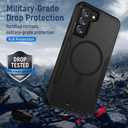 for Samsung Galaxy S21 FE 5G Case,[Compatible with Magsafe] [Military Grade Drop Tested] Shockproof Magnetic Tough Rugged Protective Phone Case -6.4 inch (Black)