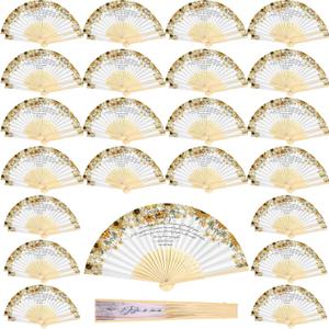Unittype 100 Pcs Wedding Folding Fans for Guests Bulk, Handheld Folding Fans Bulk for Wedding Party Favors, Bridal Shower Decorations, Photography Props(Bright Colors,Sunflower Style)