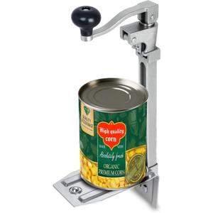 Commercial Can Opener Heavy Duty, 16" Stainless Steel Manual Table Can Opener for #10 Cans up to 10" Tall, Industrial Kitchen Tool with Cast Steel Base & Stainless Steel Blade, Size: 16"