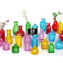 Anquephd 24PCS Mini Bud Vases As Wedding Centerpieces for Tables, Colorful Bud Vases for Flowers, Small Flower Vases Suitable for Birthday Party, Anniversary, Wedding Reception, Baby Shower (Colorful)