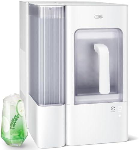 Gevi Adella Nugget Ice Maker Countertop with 1 Gallon Side Tank, 40lbs/24H Nugget Ice Machine with Self-Cleaning, Pellet Ice Maker with Leak-Proof Ice Basket, White