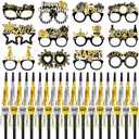 Openfly 60Pcs New Years Eve Party Supplies 2026 Happy New Year Eyeglasses with New Year Noise Makers Metallic Fringed Party Blowers for 2026 New Years Party Decorations