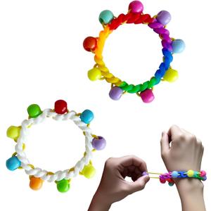 2 Pack Skin Picking Fidget Stretchy Loom Silicone Bead Anxiety Relief for Trichotillomania Nail Biters Hair Pulling